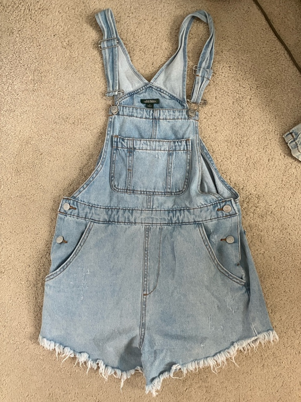 wild fable Light Blue Denim Short Overalls